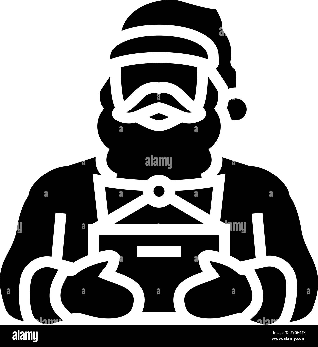 santa claus lisant une lettre glyphe icône illustration vectorielle Illustration de Vecteur