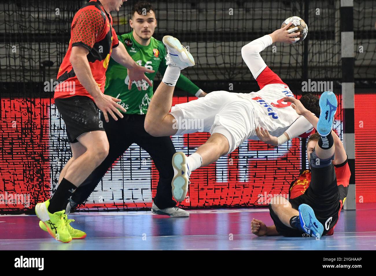 Varazdin, Croatie. 07 novembre 2024. Luka Lovre Klarica, de Croatie, en action lors du match de phase 2 des qualifications EHF EURO 2026 entre la Croatie et la Belgique à l'Arena Varazdin le 7 novembre 2024 à Varazdin, Croatie. Photo : Vjeran Zganec Rogulja/PIXSELL crédit : Pixsell/Alamy Live News Banque D'Images