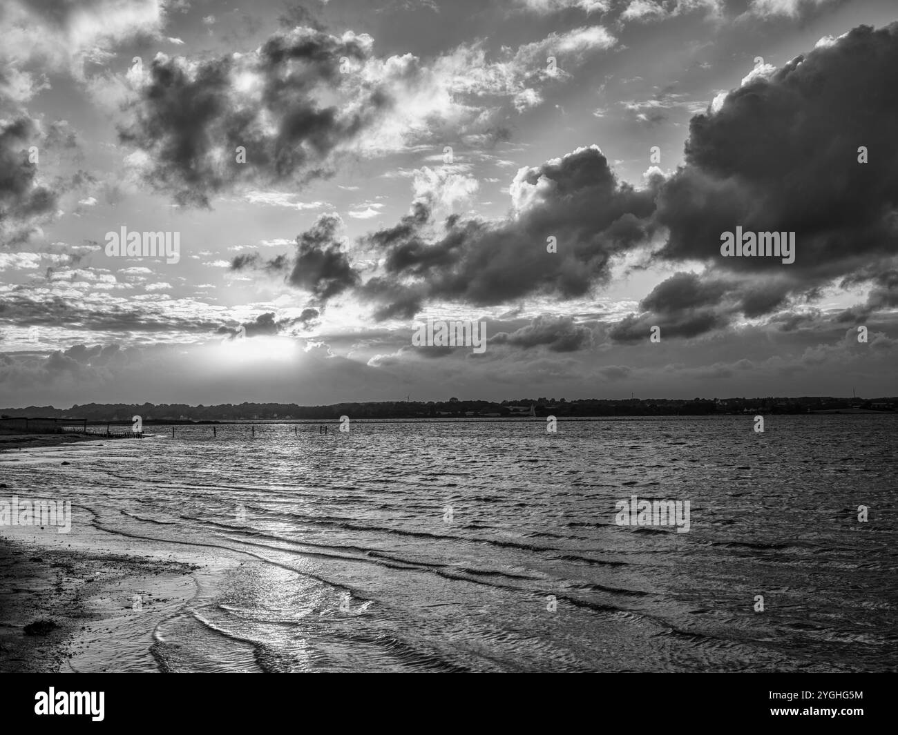 Crépuscule d'été à la pointe de Holnis, Fjord de Flensburg Banque D'Images