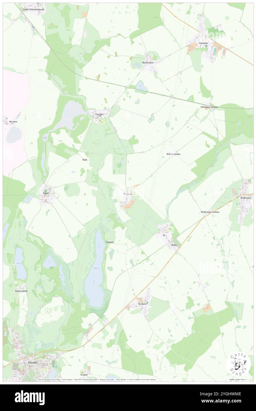 Passentin, DE, Allemagne, Mecklembourg-Poméranie occidentale, N 53 32' 46'', N 13 7' 21'', map, Carthascapes carte publiée en 2024. Explorez Cartascapes, une carte qui révèle la diversité des paysages, des cultures et des écosystèmes de la Terre. Voyage à travers le temps et l'espace, découvrir l'interconnexion du passé, du présent et de l'avenir de notre planète. Banque D'Images