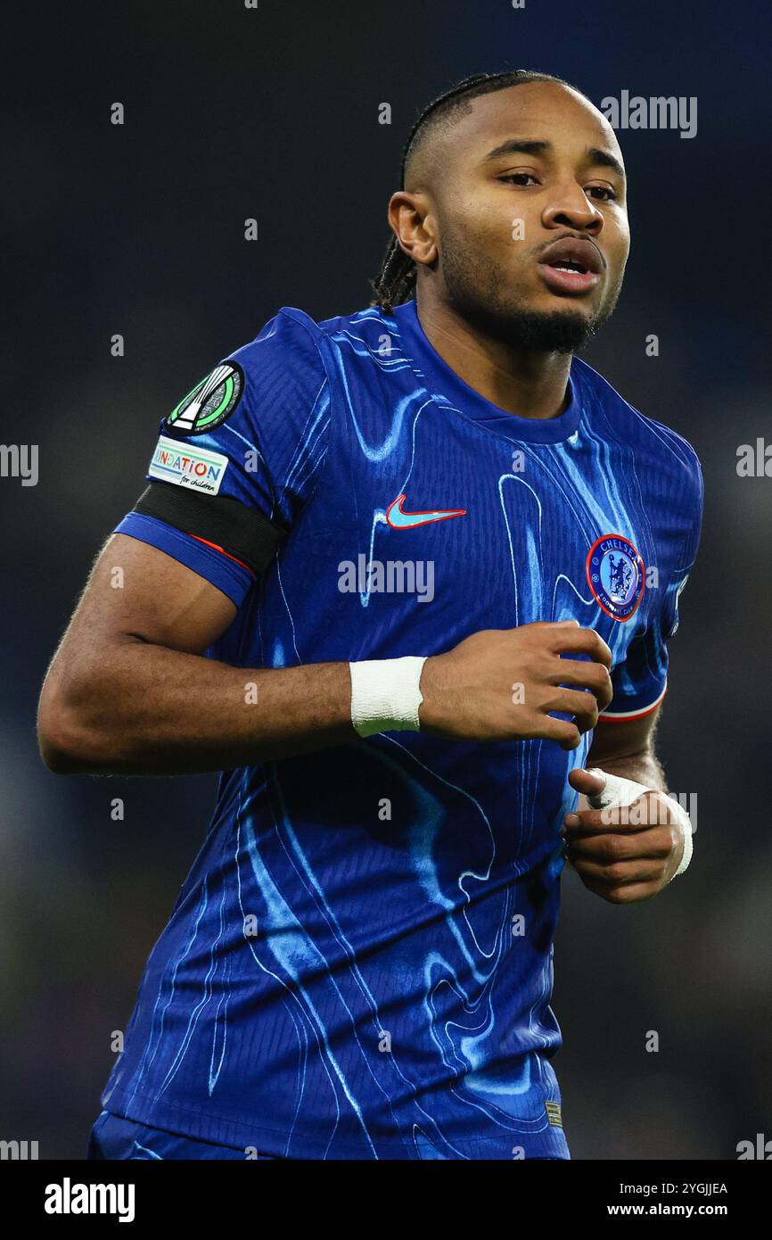 LONDRES, Royaume-Uni - 7 novembre 2024 : Christopher Nkunku de Chelsea lors du match de l'UEFA Conference League entre le Chelsea FC et Noah à Stamford Bridge (crédit : Craig Mercer/ Alamy Live News) Banque D'Images LONDRES, Royaume-Uni - 7 novembre 2024 : Christopher Nkunku de Chelsea lors du match de l'UEFA Conference League entre le Chelsea FC et Noah à Stamford Bridge (crédit : Craig Mercer/ Alamy Live News) Banque D'Images