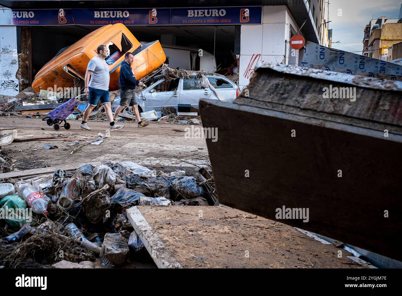Effets des inondations de la DANA du 29 octobre 2024 à AV Gomez Ferrer, Sedavi, Comunidad de Valencia, Espagne Banque D'Images
