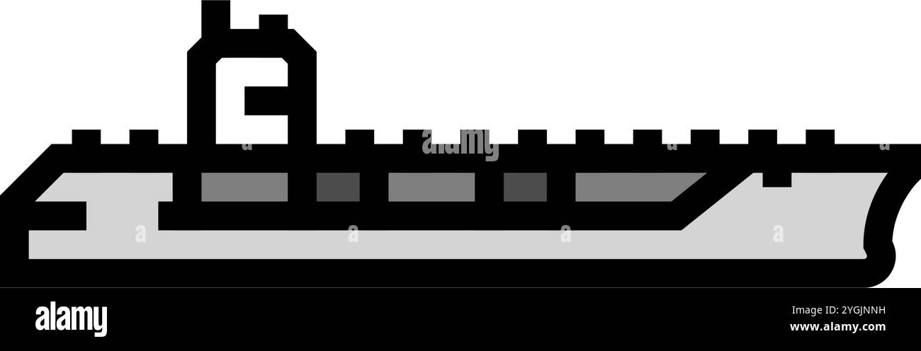 illustration vectorielle de l'icône de couleur du navire porteur de l'avion Illustration de Vecteur