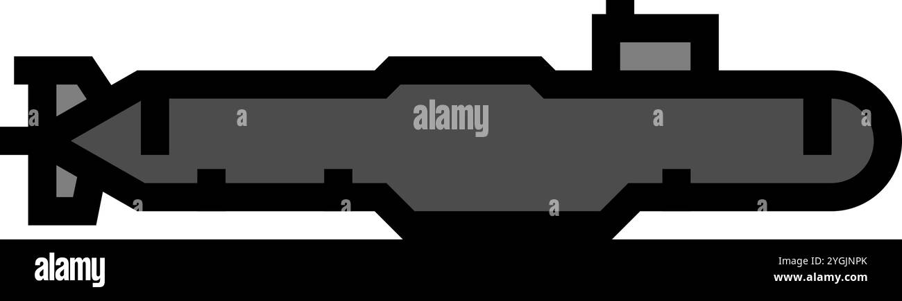 illustration vectorielle d'icône de couleur de navire sous-marin Illustration de Vecteur