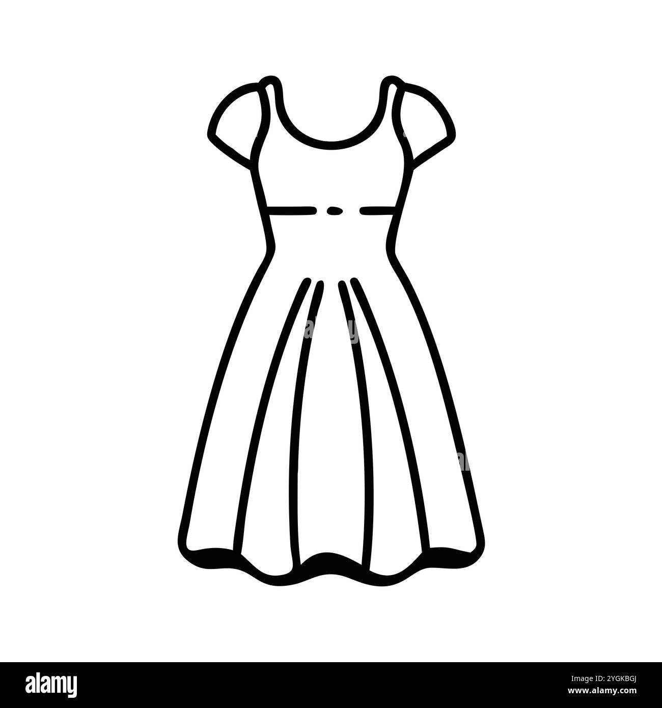 illustration vectorielle simple d'une robe de taille empire , dans un style simple et propre, pour les graphiques d'affaires et de mode. illustration du plat de vêtements. Illustration de Vecteur