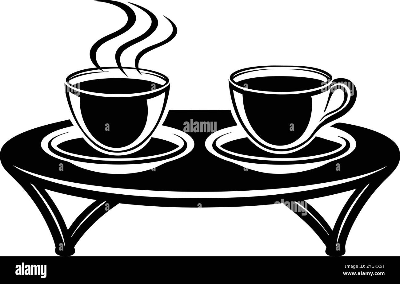 Icône de vecteur de table de café ou de tee sur un fond blanc Illustration de Vecteur