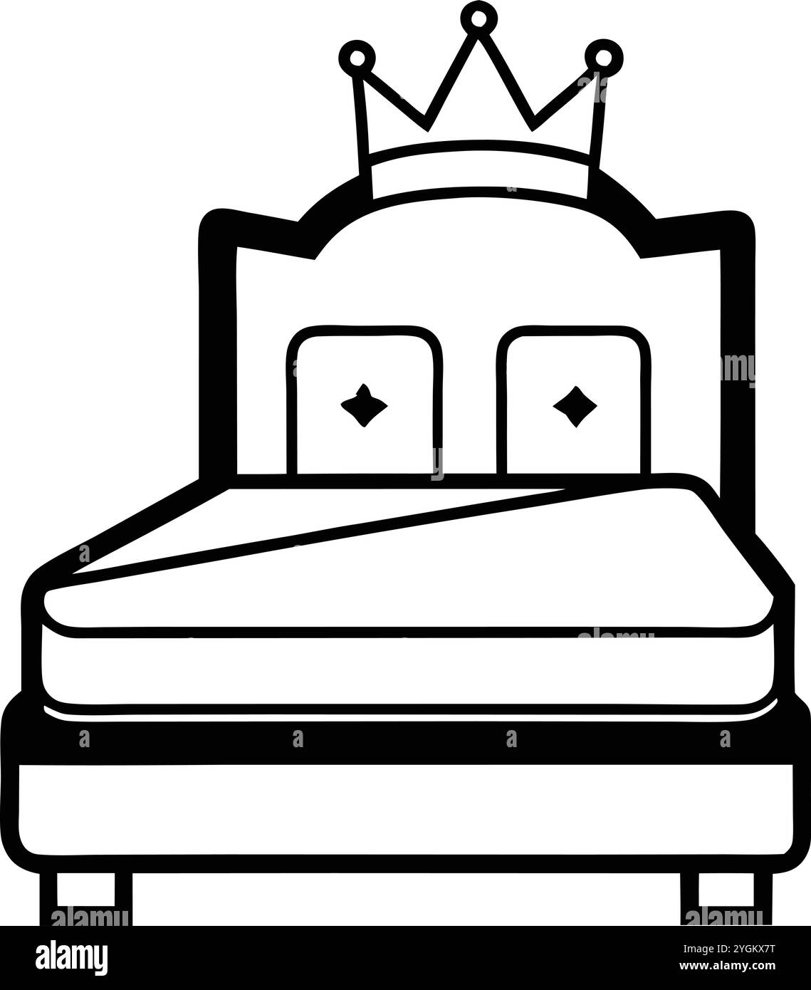 Illustration d'art vectorielle Nice Bed Icon sur un fond blanc Illustration de Vecteur