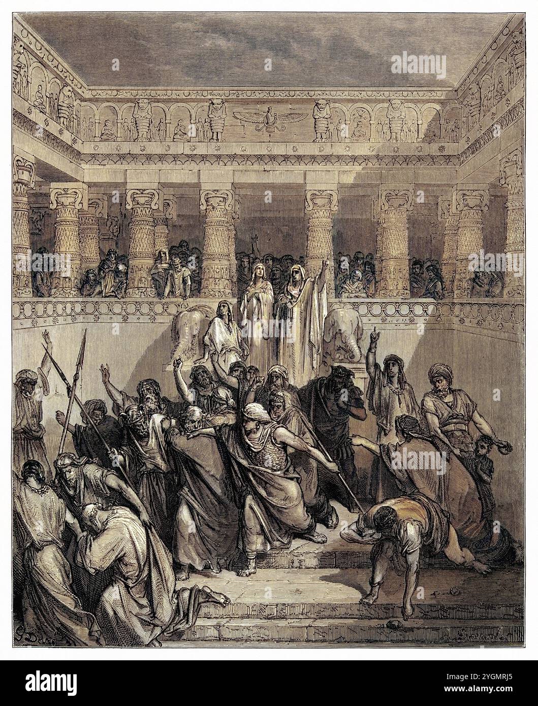 La justification de Susanna. Ancien Testament. Illustration biblique antique numériquement colorée par Gustave Doré (1832-1883) Banque D'Images