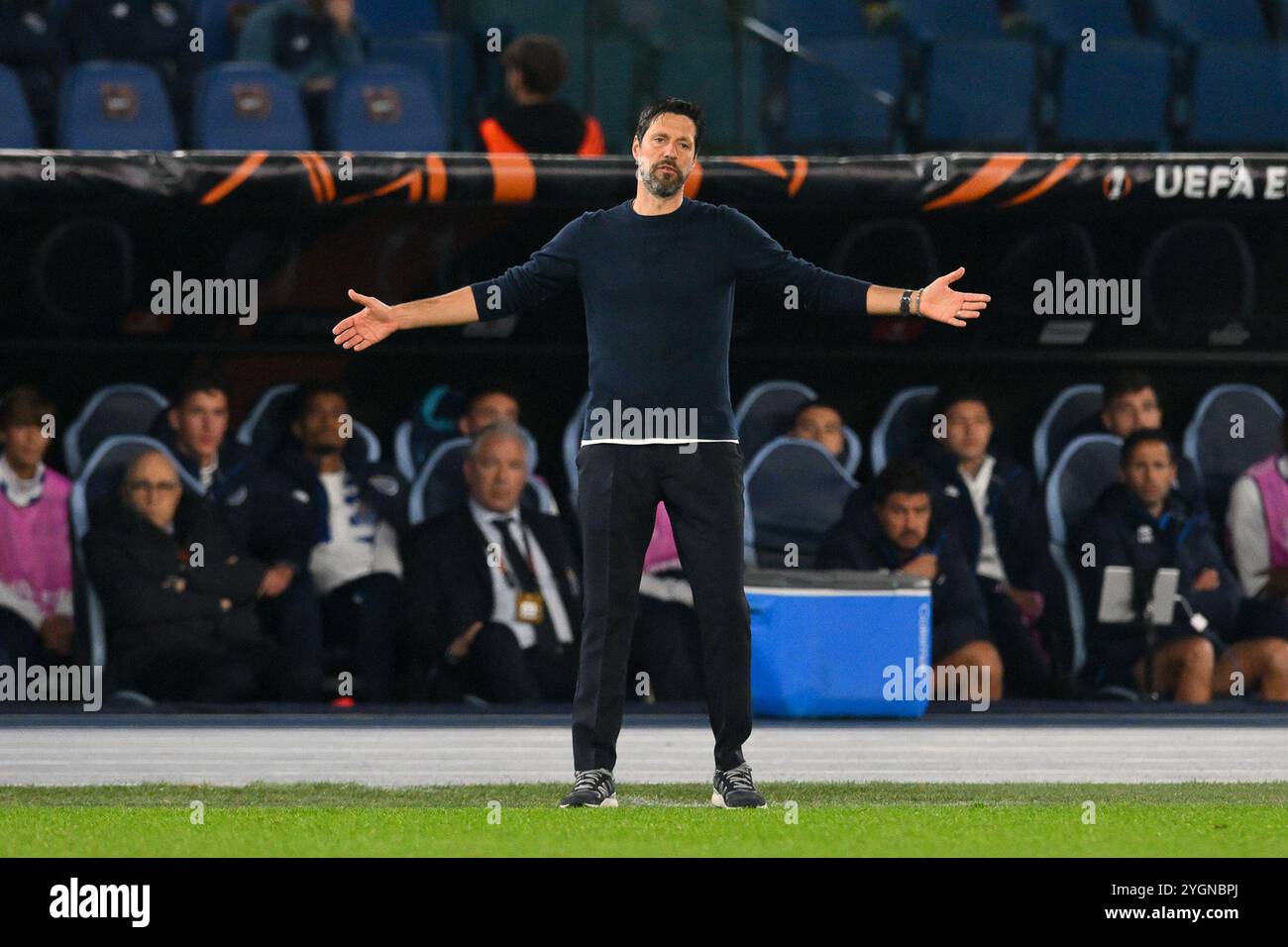 7 novembre 2024, stade Olimpico, Rome, Italie ; UEFA Europa League Football ; Lazio contre Porto ; Vitor Bruno entraîneur-chef du FC Porto Banque D'Images