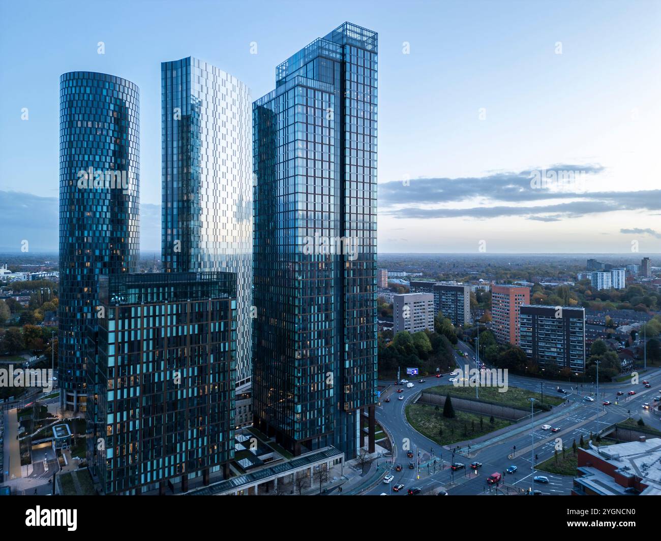 Développement d'appartements du district de gratte-ciel de New Jackson, Manchester, Angleterre Banque D'Images