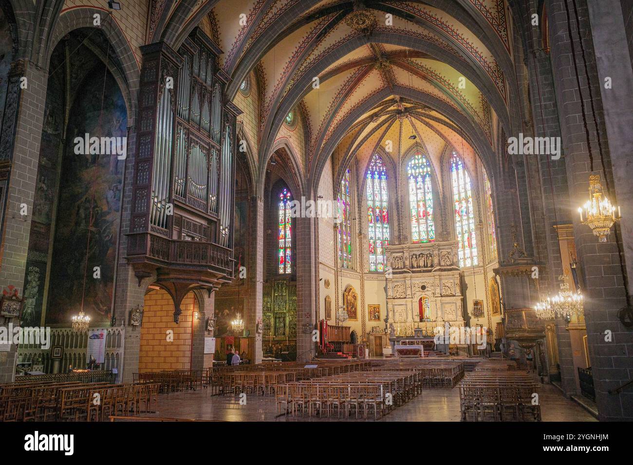 Perpignan, France - 27 août 2024 : intérieur de la cathédrale Saint-Jean du XIVe siècle, Perpignan, Pyrénées Orientales Banque D'Images Perpignan, France - 27 août 2024 : intérieur de la cathédrale Saint-Jean du XIVe siècle, Perpignan, Pyrénées Orientales Banque D'Images
