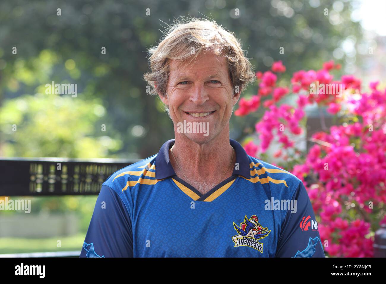 Katmandou, Katmandou, Népal. 8 novembre 2024. Jonty Rhodes, entraîneur de cricket sud-africain, fait des gestes lors d'une interview à Katmandou, Népal, sur NovemberÂ 8,Â 2024. (Crédit image : © Aryan Dhimal/ZUMA Press Wire) USAGE ÉDITORIAL SEULEMENT! Non destiné à UN USAGE commercial ! Banque D'Images