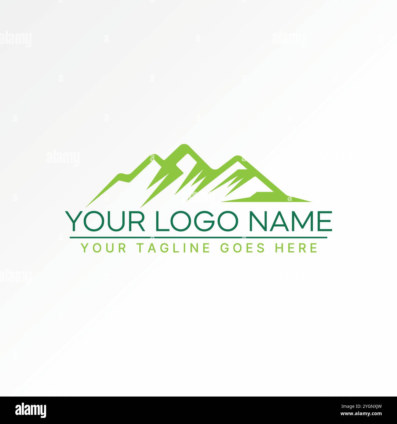 Conception de logo concept graphique créatif vecteur premium image stock graphique unique montagne mont arbre parc faune iceberg aventure liée à la forêt verte Illustration de Vecteur