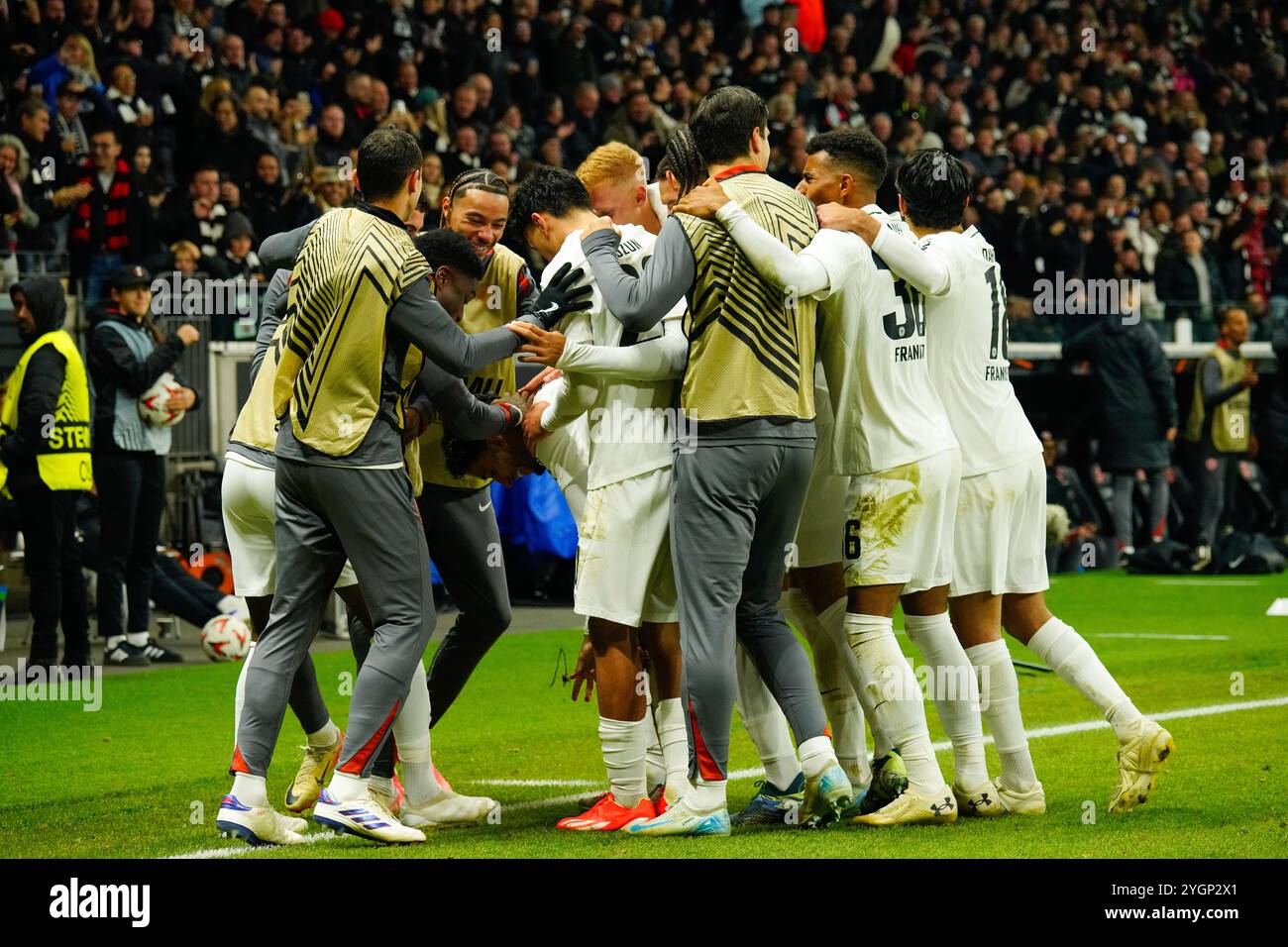 UEFA Europa League MD4 07.novembre 2024, Eintracht Frankfurt vs SK Slavia Praha, Deutsche Bank Park Stadium, Francfort Allemagne. Banque D'Images