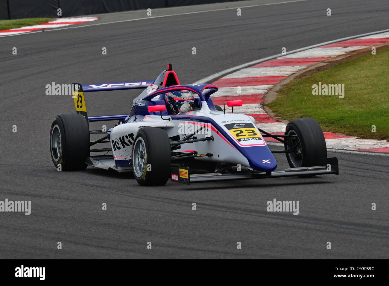 Zack Scoular, Xcel Motorsport, ROKiT F4 British Championship, certifiés par la FIA, trois courses de vingt minutes sur le Donington Grand Banque D'Images