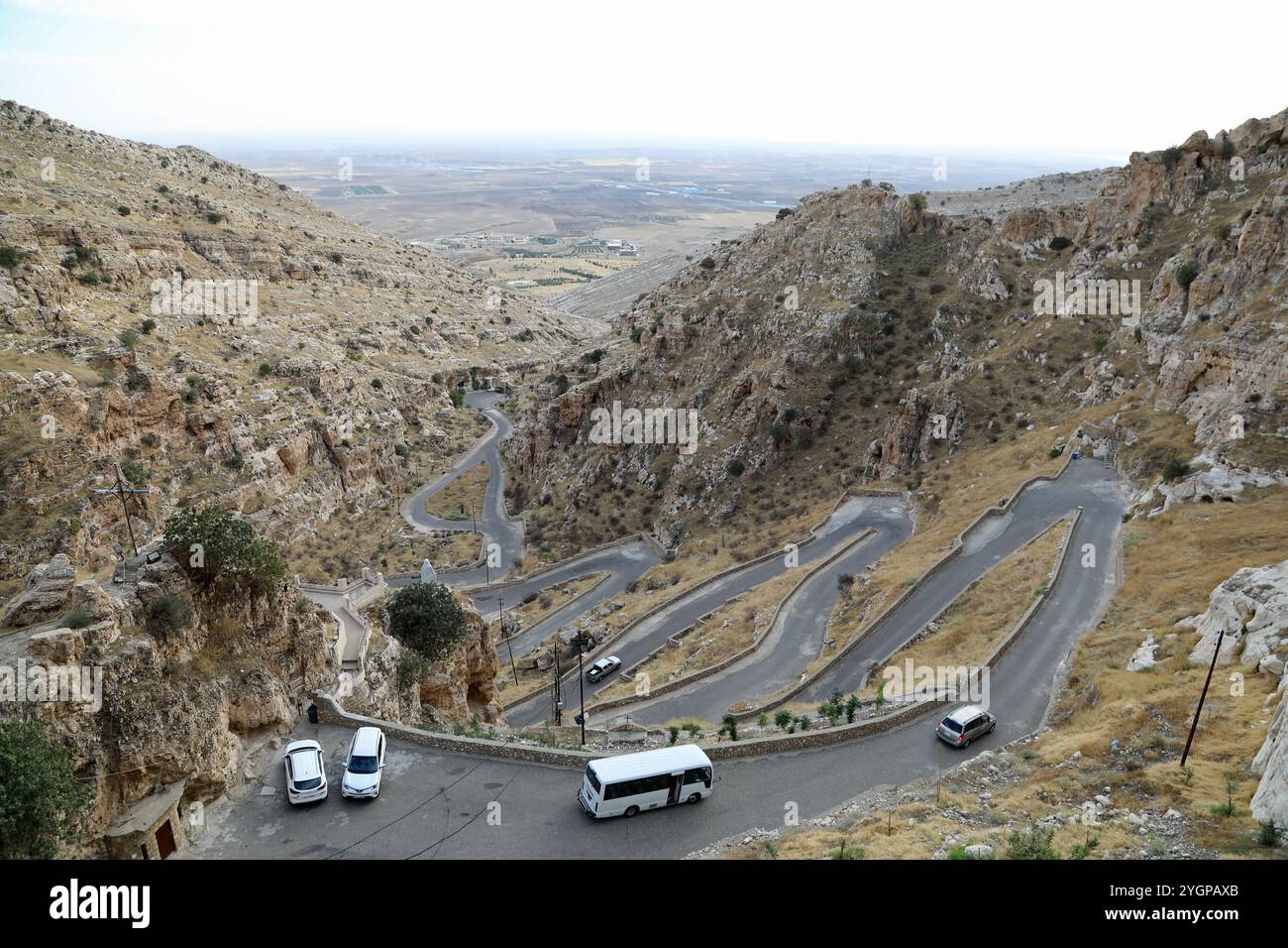 Vue depuis le monastère éloigné Rabban Hormizd en Irak Banque D'Images