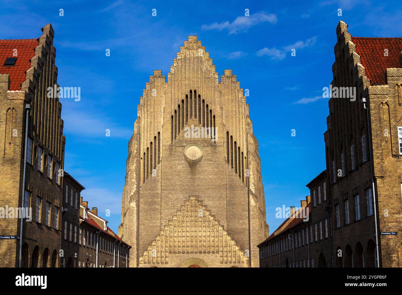 Église Grundtvigs dans le quartier Bispebjerg, Copenhague, Danemark, Europe, fusion de l'expressionnisme de briques et de l'architecture gothique Banque D'Images