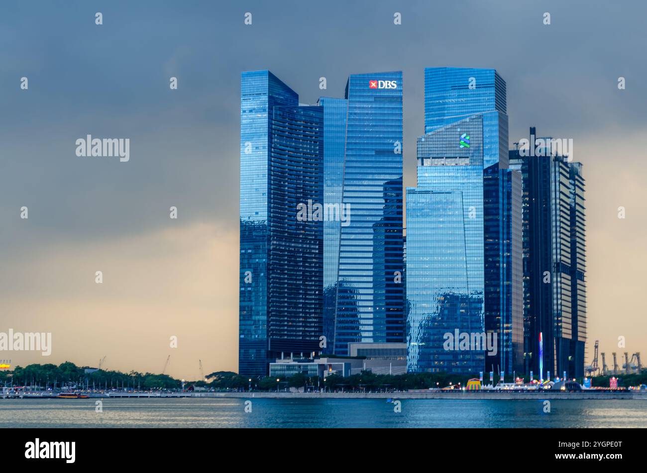 Les bâtiments du quartier financier de Singapour Banque D'Images