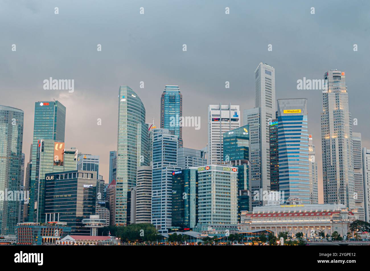 Les bâtiments du quartier financier de Singapour Banque D'Images
