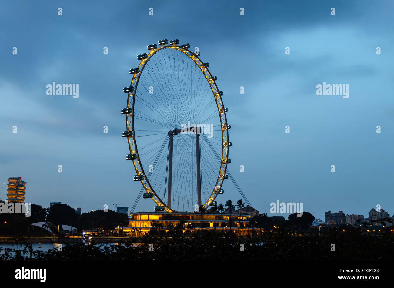 Une vue de Singapore Flyer à Singapour Banque D'Images