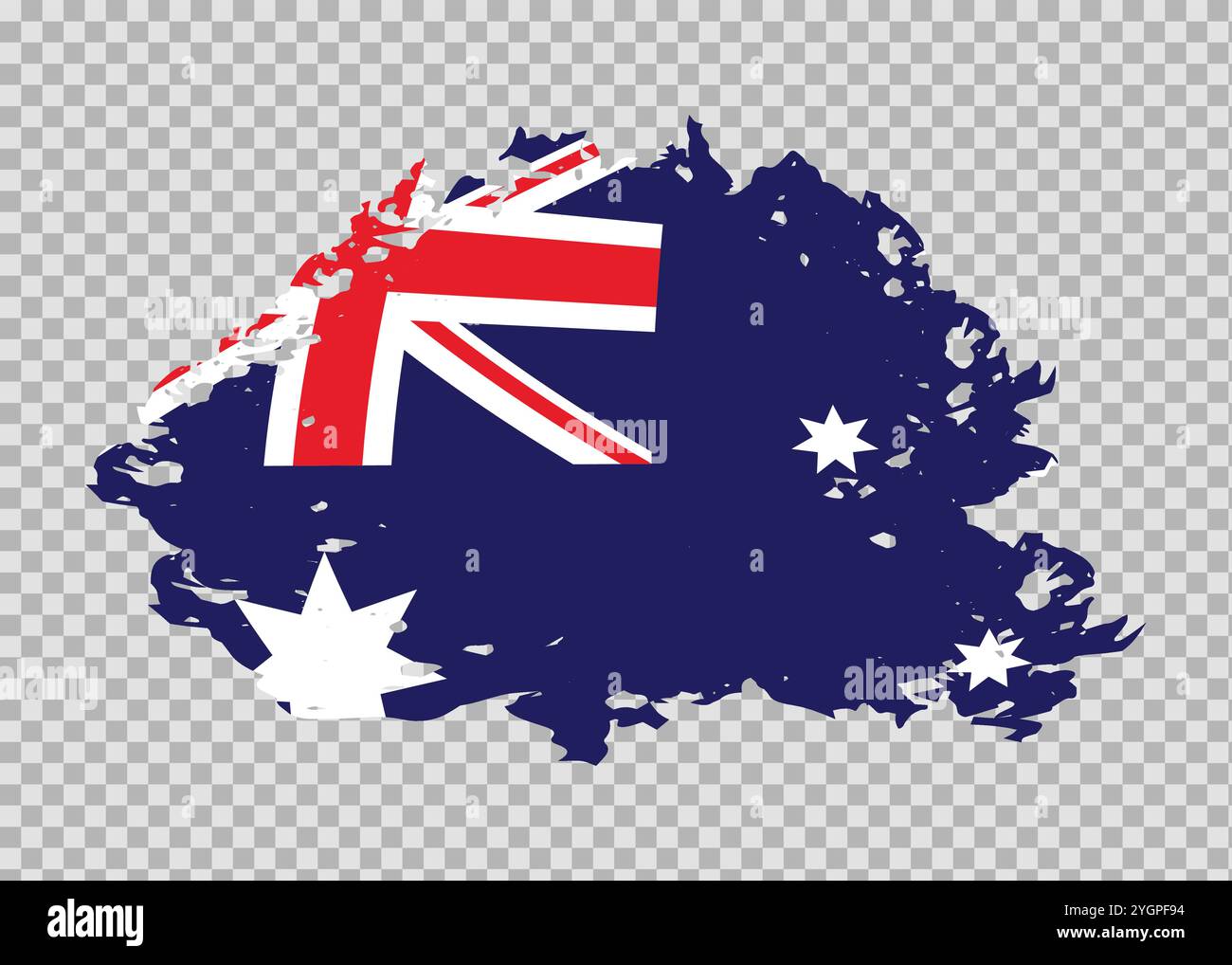 Pinceau de coup texturé drapeau de l'Australie sur fond isolé Illustration de Vecteur