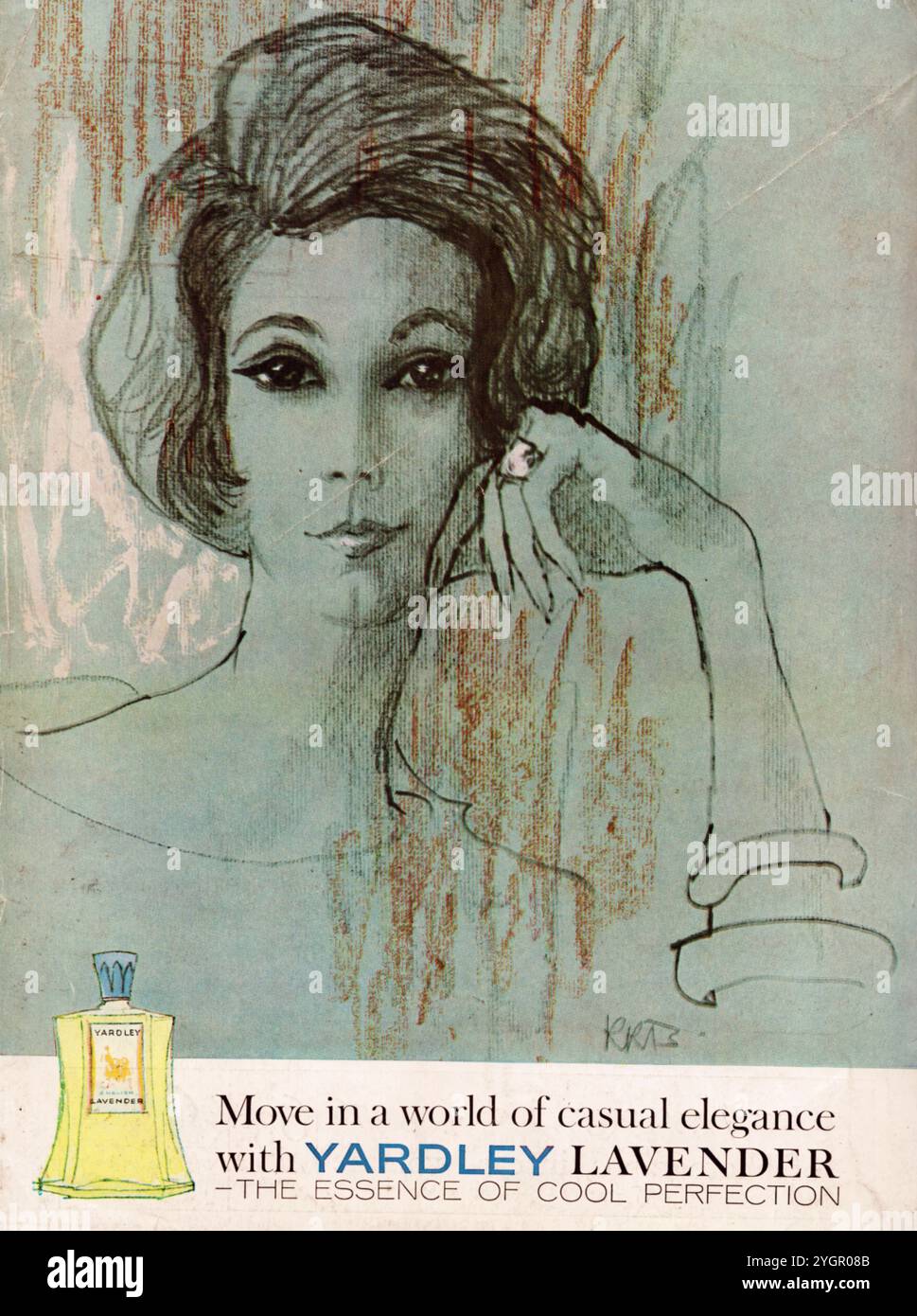 Yardley Lavender vintage Advertisement Yardley Lavender parfum bouteille Banque D'Images