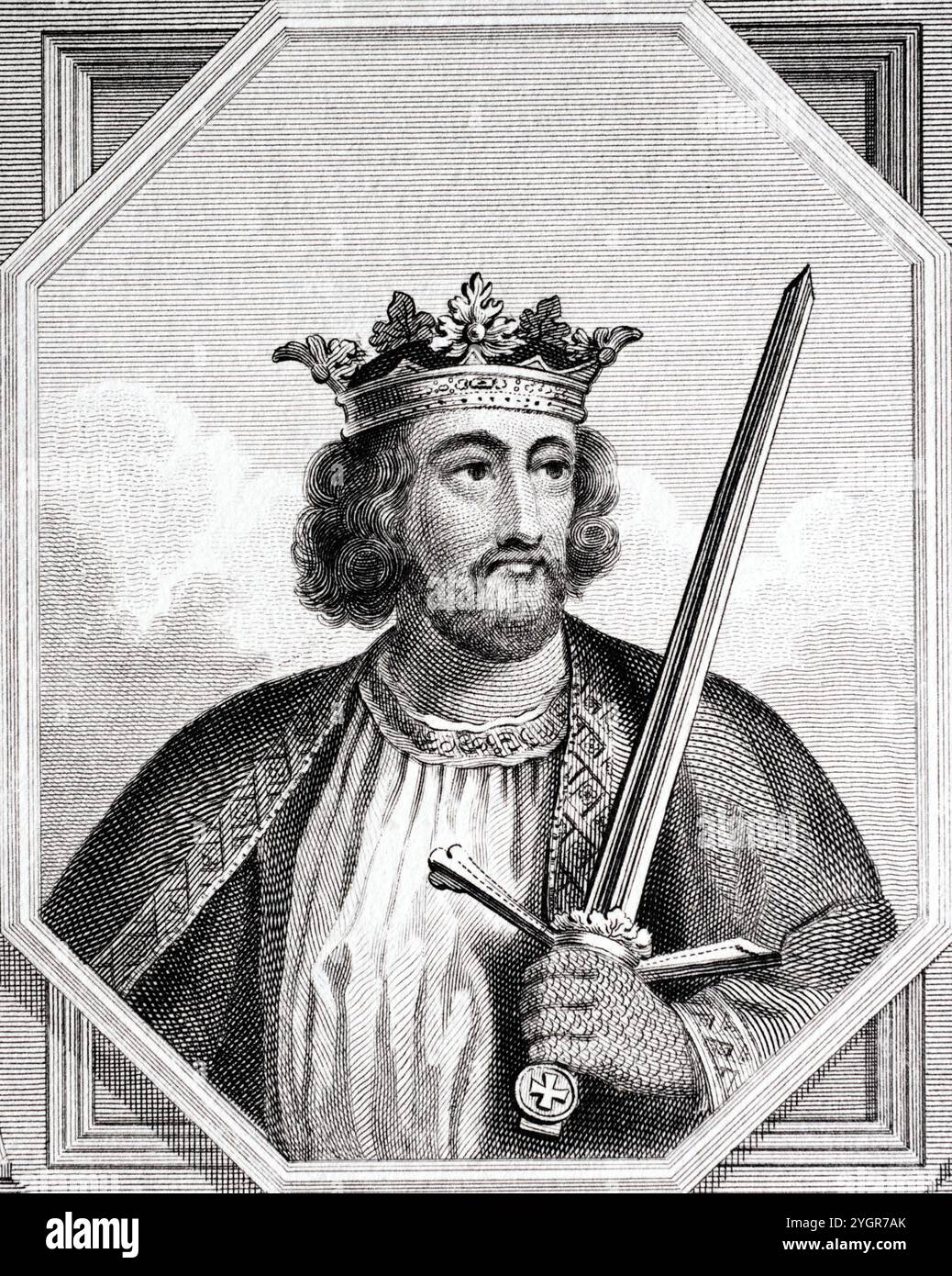 Roi Édouard Ier d'Angleterre (1239-1307), d'après une gravure vers 1804. Banque D'Images