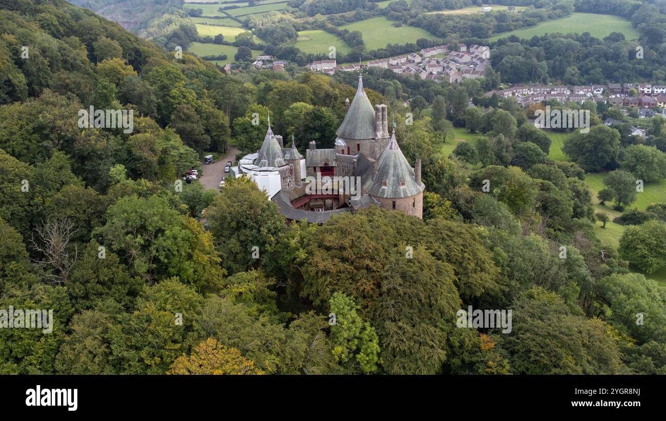 Vue aérienne de Castell COCH situé à Tongwynlias près de Cardiff, pays de Galles du Sud : Phillip Roberts Banque D'Images