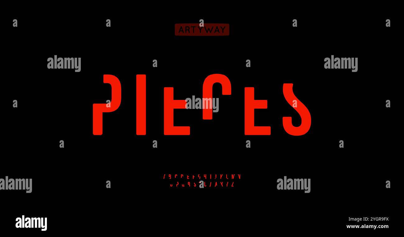 Alphabet pur minimaliste, lettres blocs claires, police de découpe géométrique urbaine pour une identité de marque modulaire, logo pochoir, créatif innovant Illustration de Vecteur