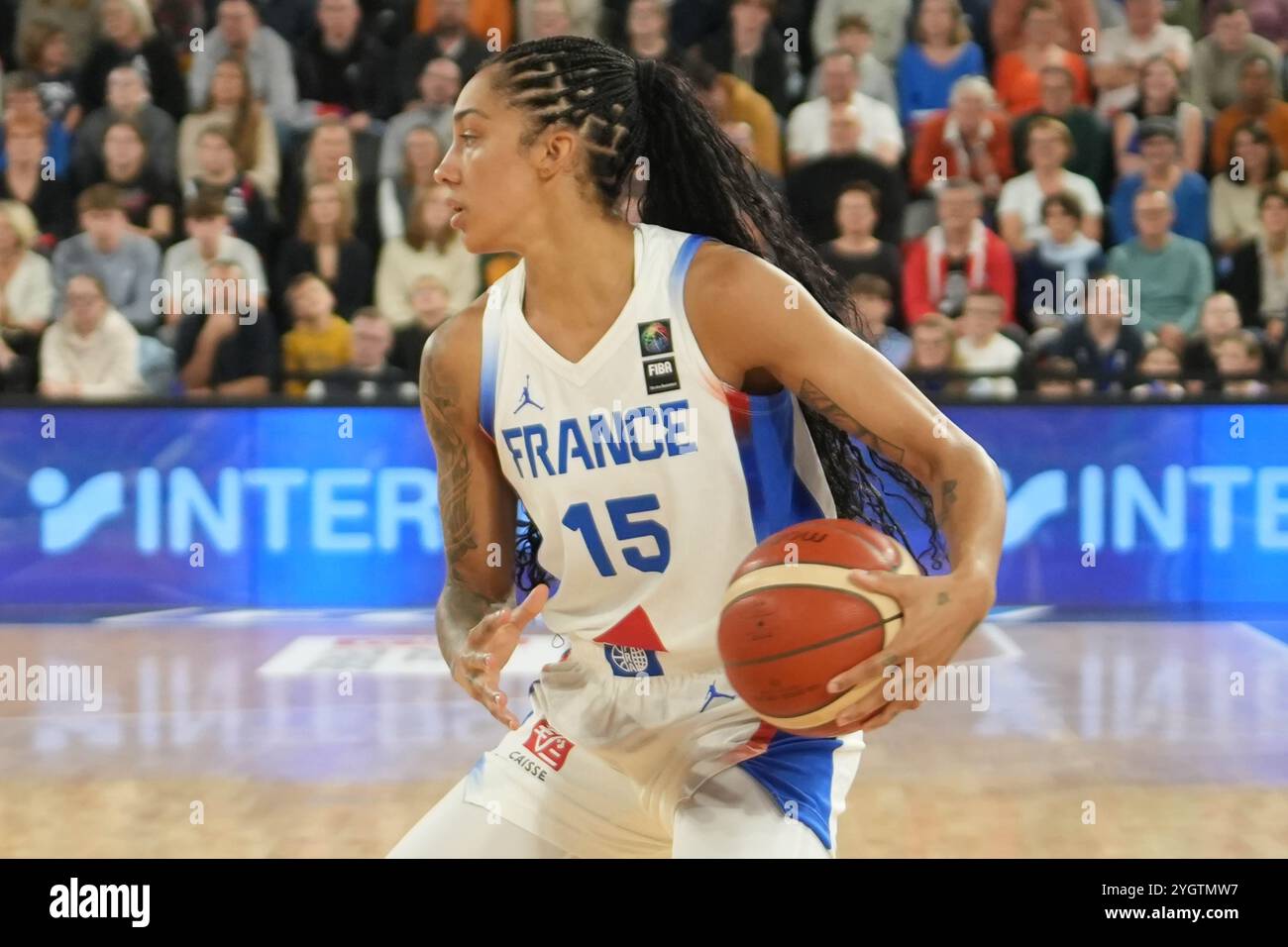 Gabby WILLIAMS DE FRANCE lors de l'EuroBasket 2025 féminin FIBA, qualifications, match de basket-ball du Groupe E entre la France et Israël le 7 novembre 2024 au Palais des Sports de Caen, France - photo Laurent Lairys /DPPI Banque D'Images