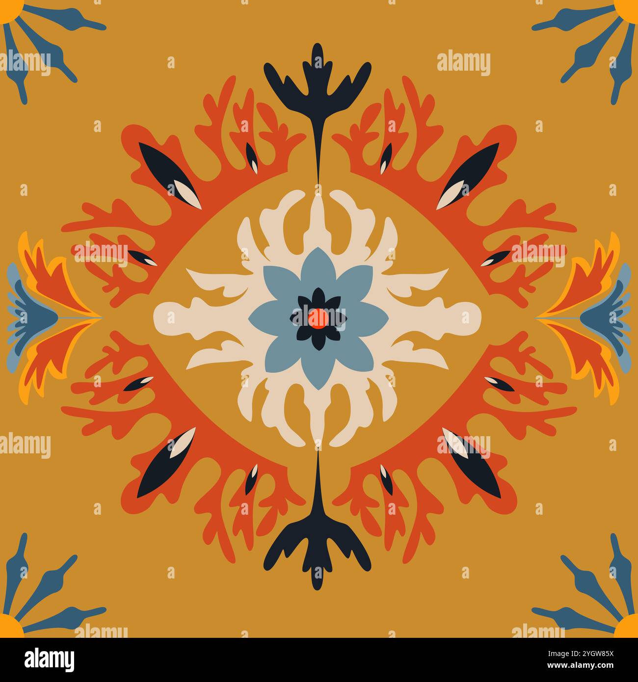 Belle et colorée art mandala pour décoration murale, autocollants et décoration Illustration de Vecteur