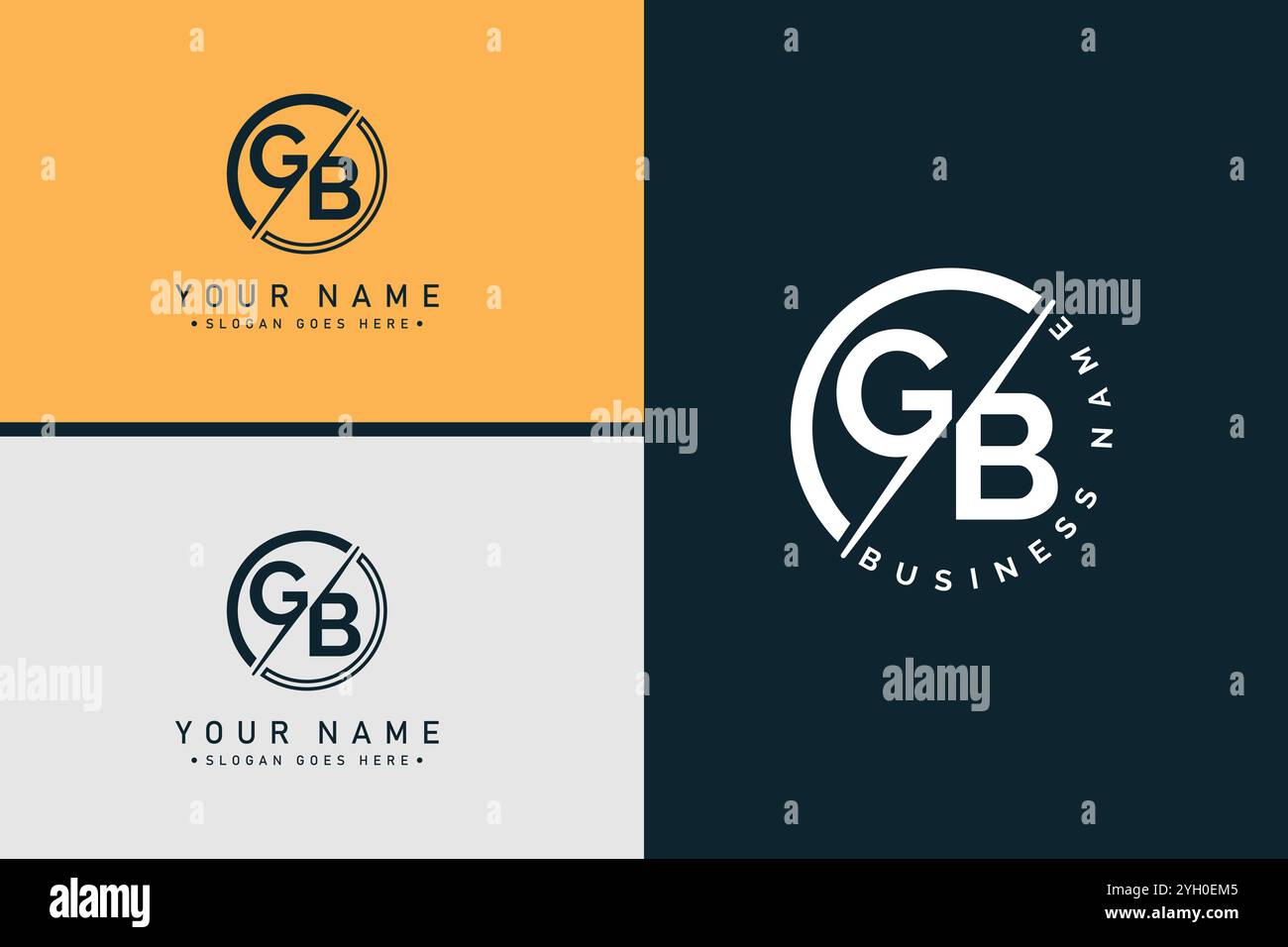 Modèle vectoriel pour lettre initiale GB logo - élégant logo monogramme pour Alphabet G et B. Illustration de Vecteur