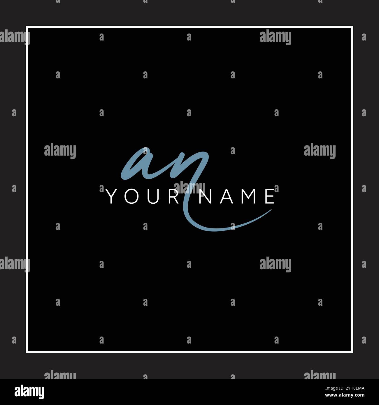 UN modèle de logo de signature de lettre initiale - modèle de logo vectoriel manuscrit Illustration de Vecteur