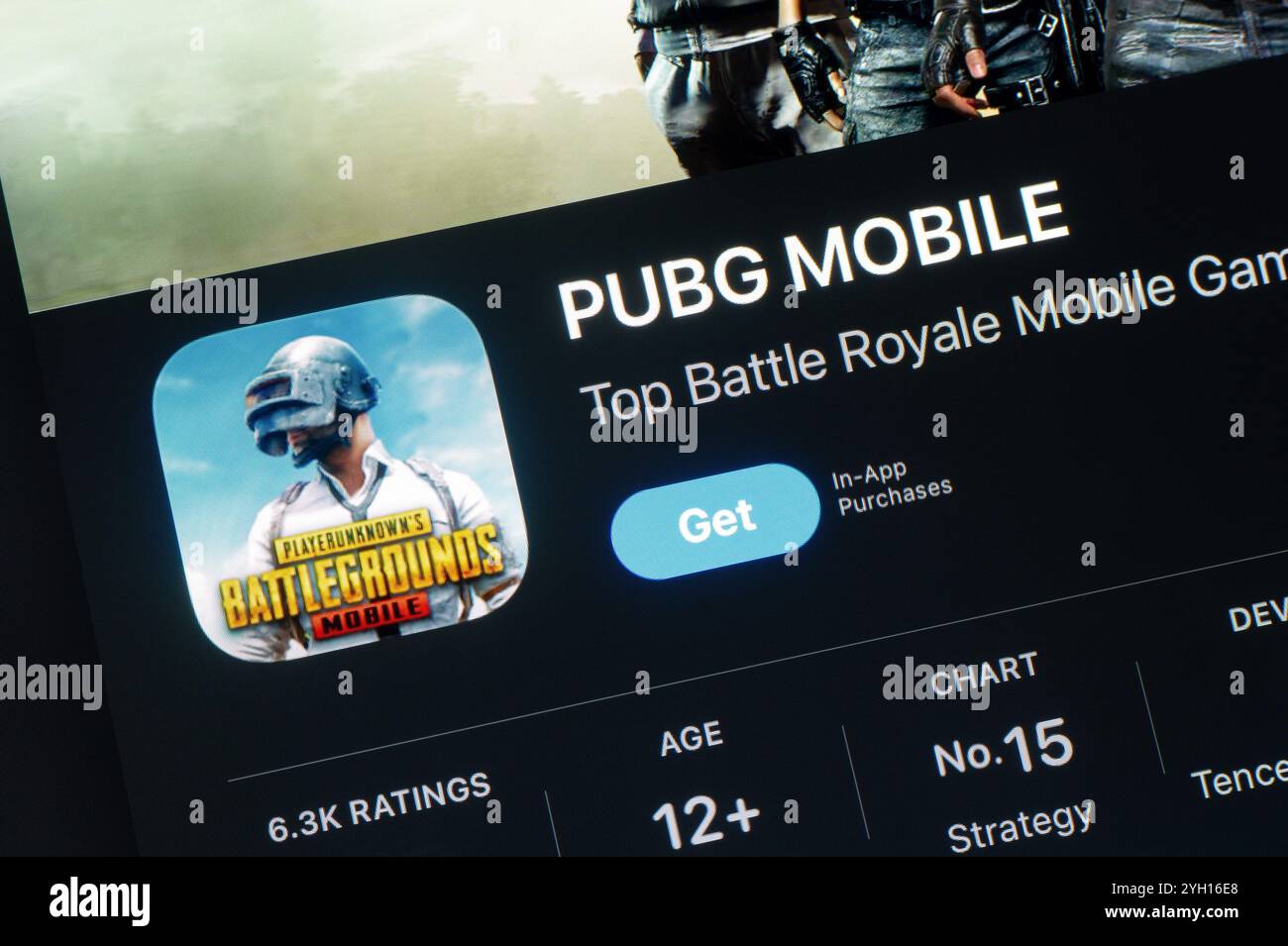 OSTRAVA, TCHÉQUIE - 27 JUILLET 2024 : App Store avec PUBG Mobile Battle royale jeu à installer Banque D'Images