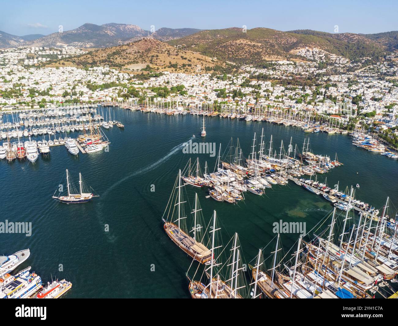 Vue aérienne impressionnante de Bodrum Marina en Turquie Banque D'Images