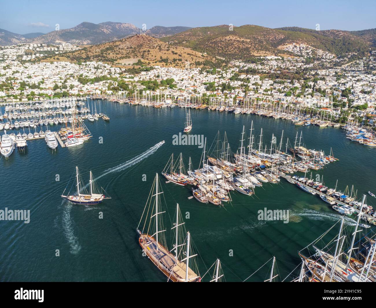 Vue aérienne impressionnante de Bodrum Marina en Turquie Banque D'Images