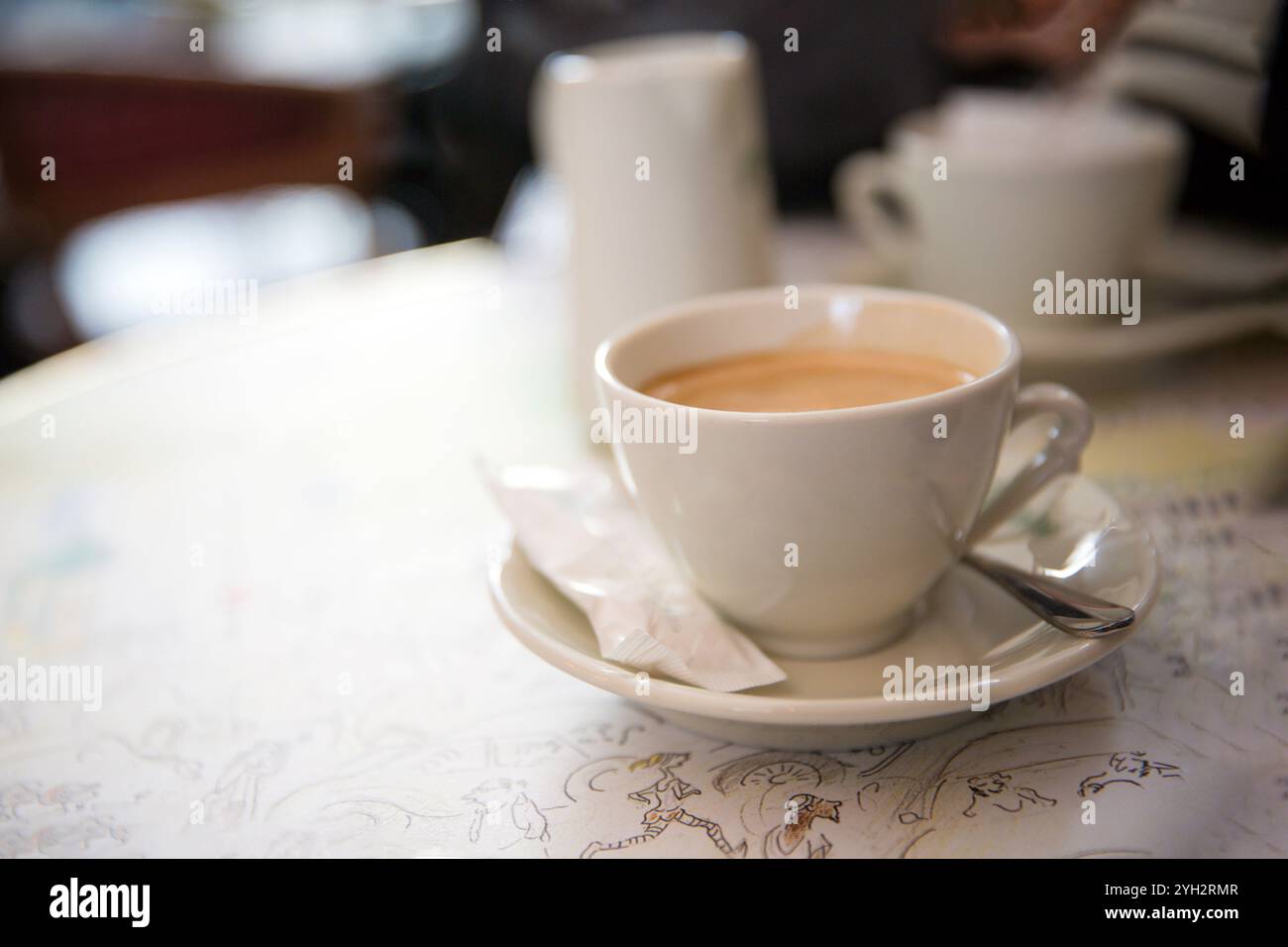 Moment Café Parisien avec café Banque D'Images