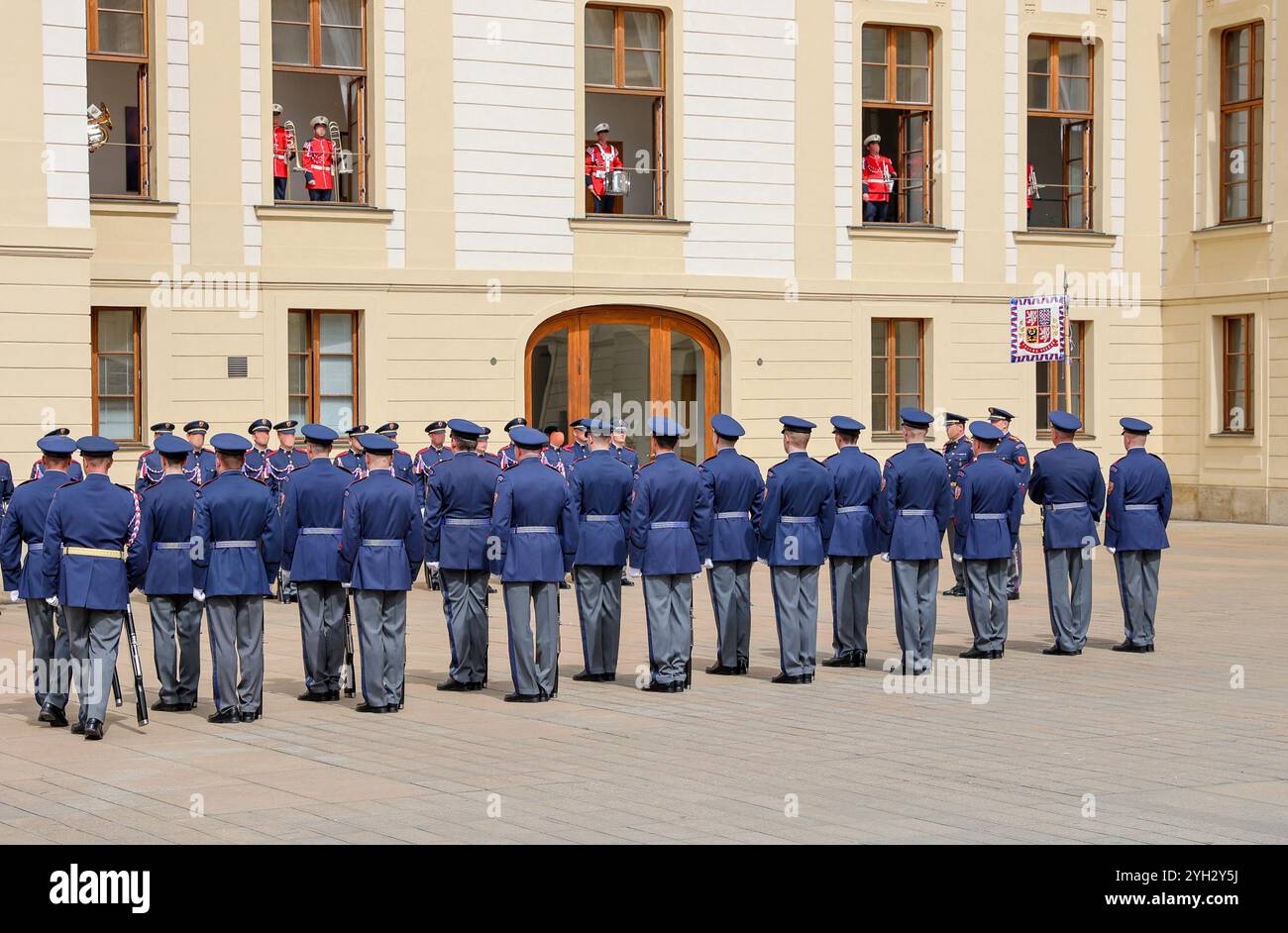 Changement de garde, Château de Prague. Banque D'Images