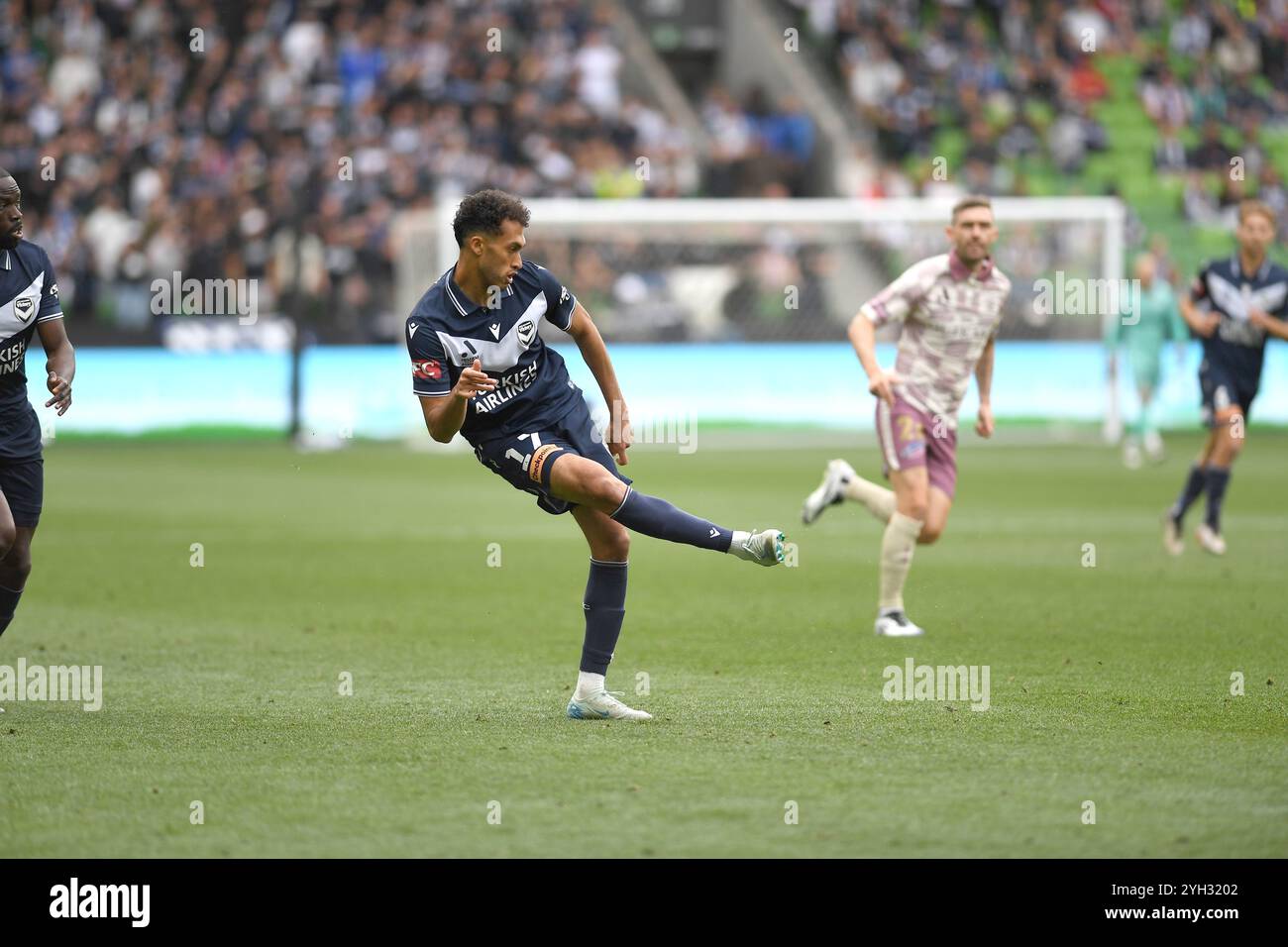 MELBOURNE, AUSTRALIE. 9 novembre 2024. Photo : Nishan Velupillay de Melbourne Victory lors du match de la 4e ronde de la Ligue A Melbourne Victory FC contre Brisbane Roar FC à AAMI Park, Melbourne, Australie. Crédit : Karl Phillipson / Alamy Live News Banque D'Images