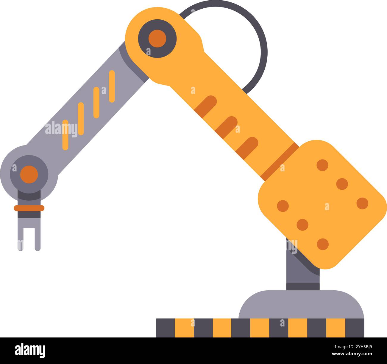 Le bras robotisé accomplit efficacement une tâche de cueillette, mettant en valeur l'automatisation dans la fabrication moderne. Cette image met en évidence la fabrication intelligente et le numérique Illustration de Vecteur