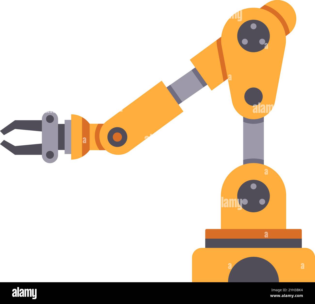 Bras robotisé extensible et saisissant, présentant l'automatisation, la technologie industrielle et les processus de fabrication avancés dans les usines modernes Illustration de Vecteur