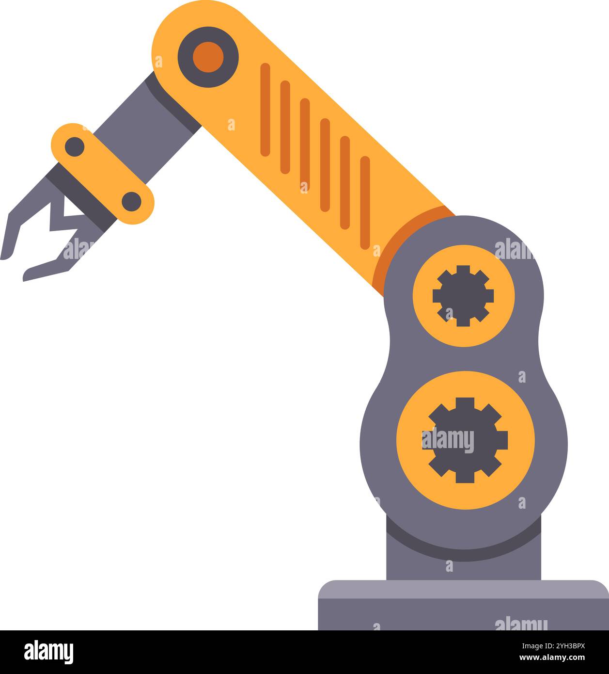 Bras robotique moderne ramassant l'objet dans un réglage d'usine automatisé, présentant la technologie de pointe et l'automatisation industrielle Illustration de Vecteur