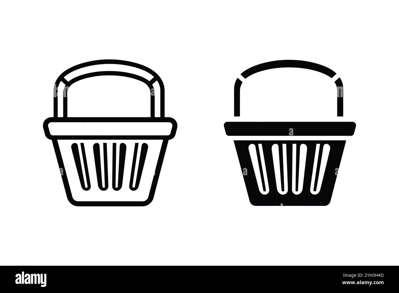 Icône de panier isolé sur fond blanc. Illustration de Vecteur