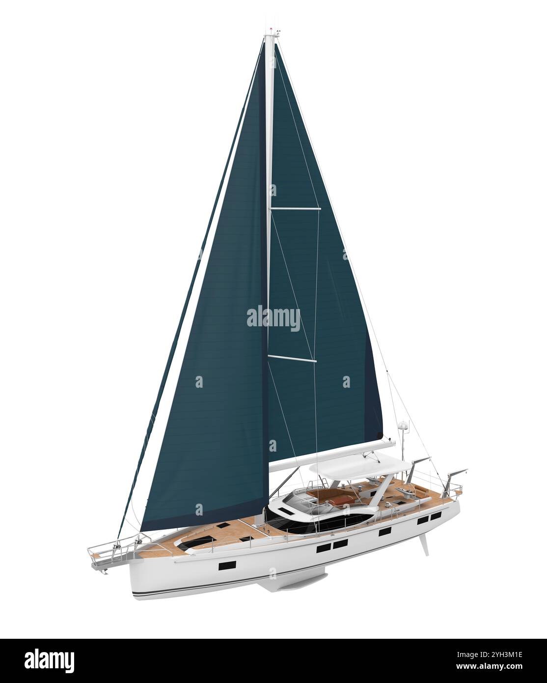 Yacht à voile isolé Banque D'Images