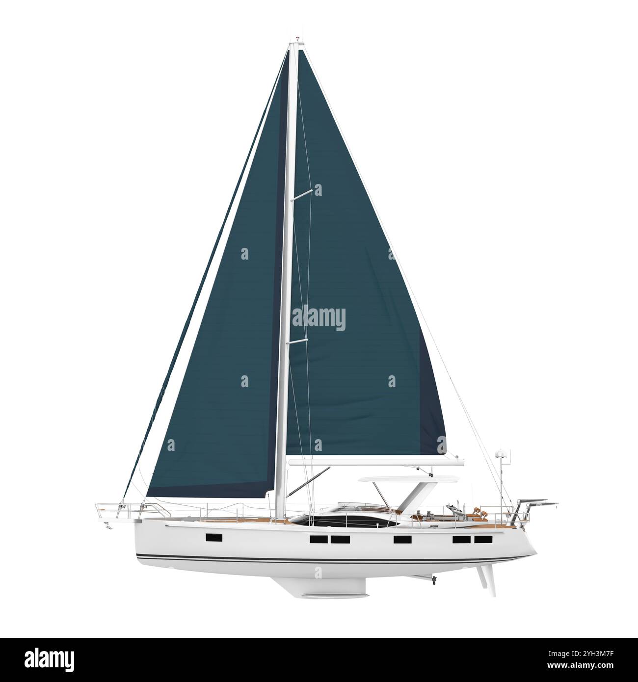 Yacht à voile isolé Banque D'Images