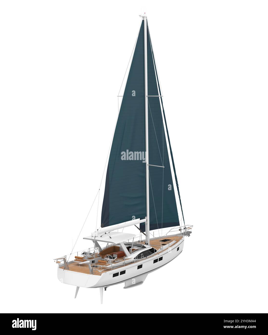 Yacht à voile isolé Banque D'Images