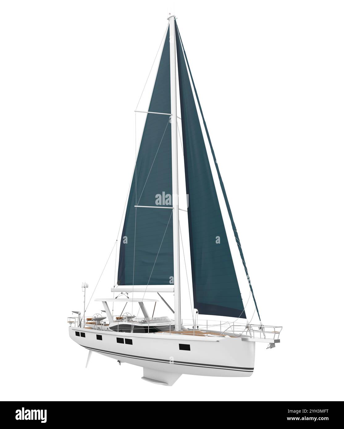 Yacht à voile isolé Banque D'Images