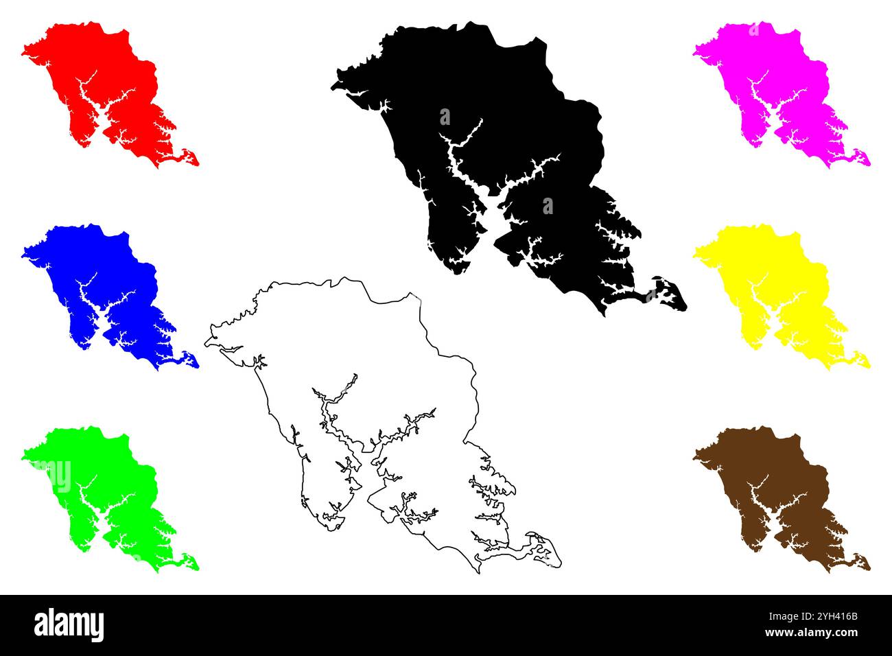 Comté de Lancaster, Commonwealth de Virginie (comté des États-Unis, États-Unis d'Amérique, États-Unis, États-Unis, États-Unis) carte illustration vectorielle, scribble sketch Lancaster M. Illustration de Vecteur