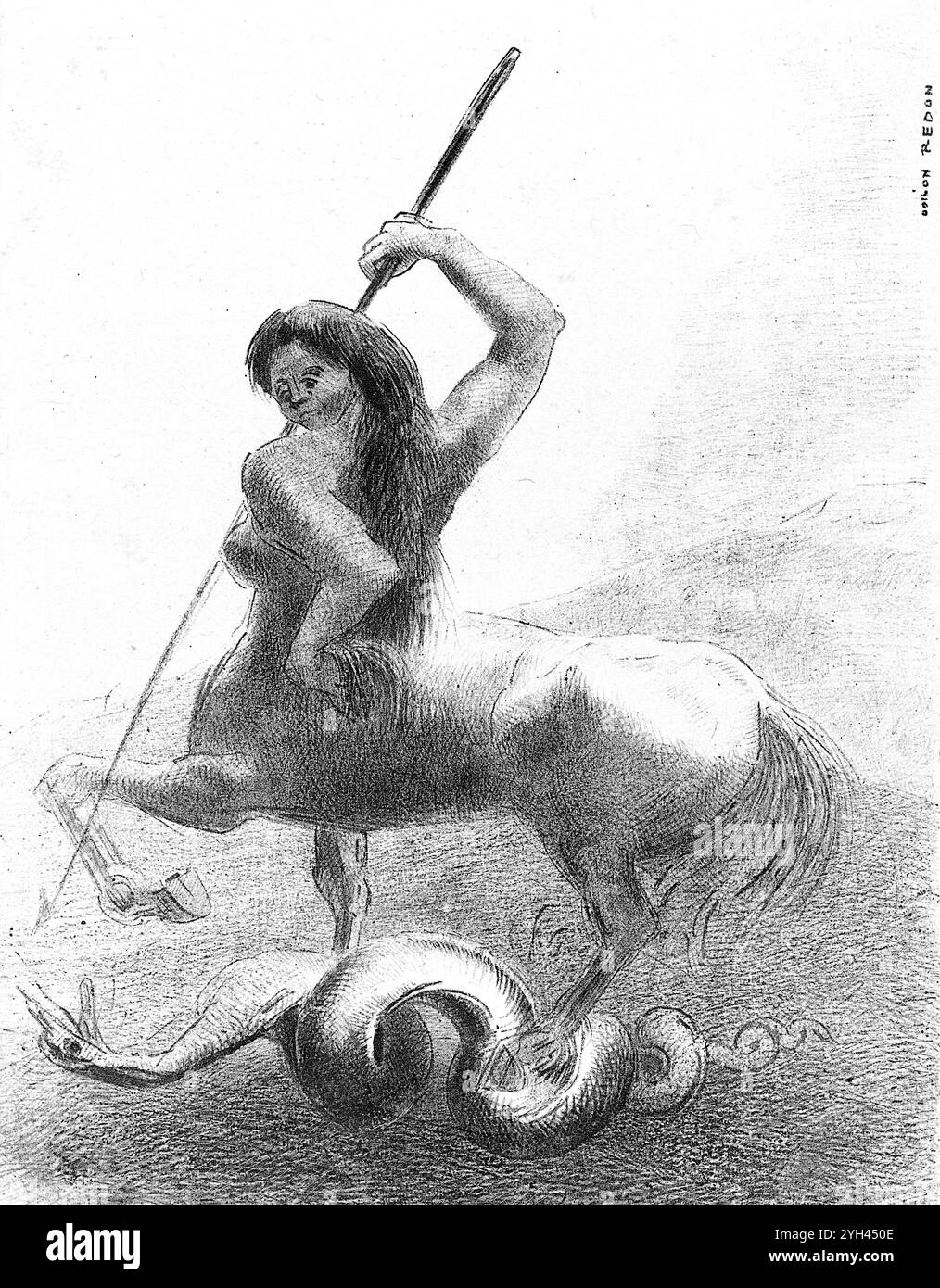 Odilon Redon - il y a eu des luttes et des victoires vaines - 1883 Banque D'Images