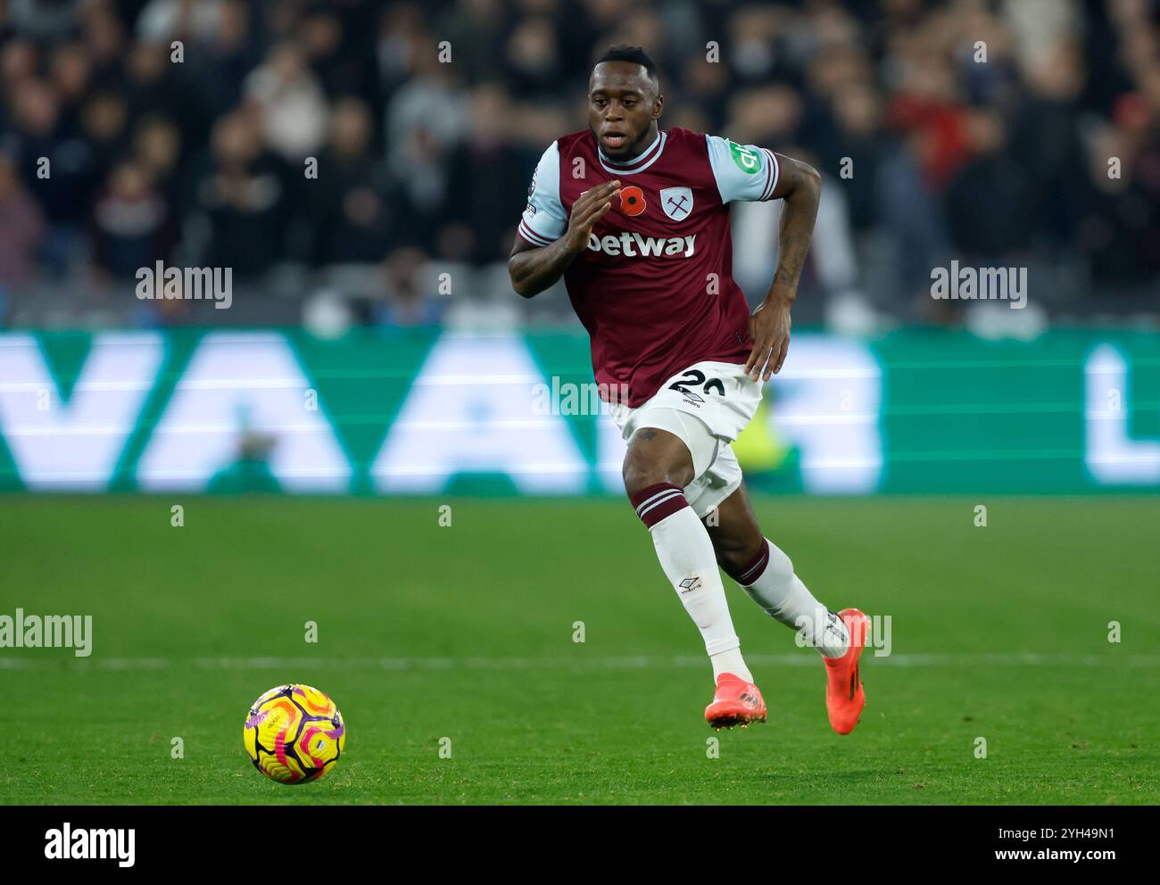 Jarrod Bowen de West Ham United lors du match de premier League au stade de Londres. Date de la photo : samedi 9 novembre 2024. Banque D'Images